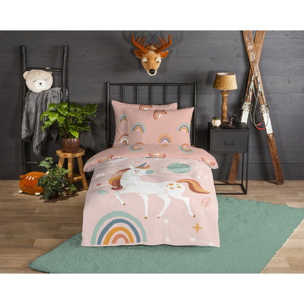 Flanelové dětské povlečení na jednolůžko 140x200 cm Unidance – Good Morning-image-1