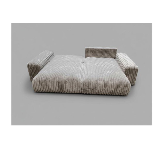 Světle šedá manšestr rozkládací/s úložným prostorem rohová pohovka (pravý roh) Sarina - II. jakost – Ropez-image-4