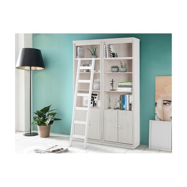 Bílá knihovna z borovicového dřeva 148x223 cm Anita – Støraa-image-1