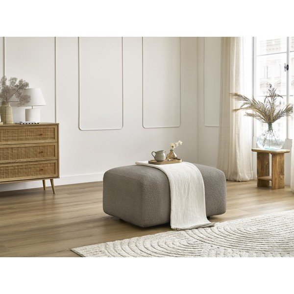 Šedohnědá podnožka z textilie bouclé Tina – Bobochic Paris-image-1