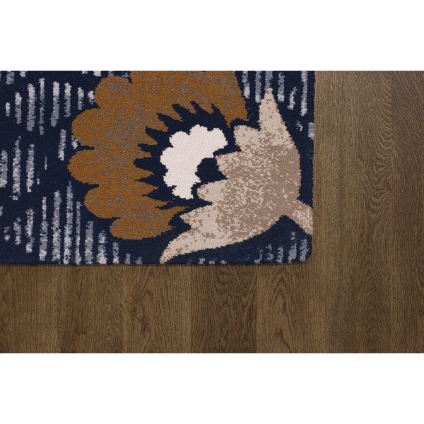 Tmavě modrý vlněný koberec 133x190 cm Chintz – Agnella-image-2