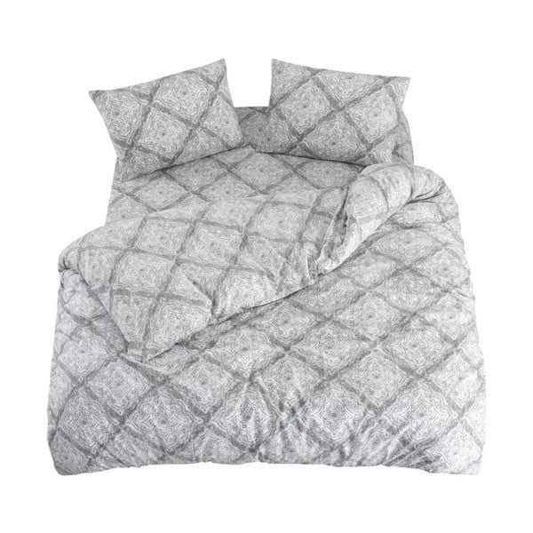 Šedé povlečení na dvoulůžko/prodloužené s prostěradlem/4dílné 200x220 cm Geometric – Mila Home