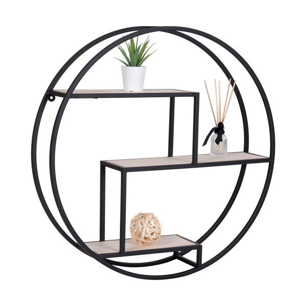 Patrová police z masivu pavlovnie v černo-přírodní barvě 62 cm Rotterdam – House Nordic-image-3