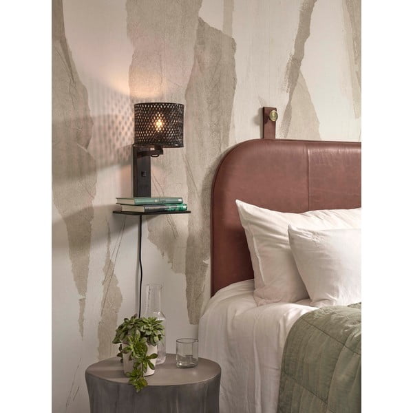 Černé nástěnné svítidlo ø 18 cm Java – Good&Mojo-image-3