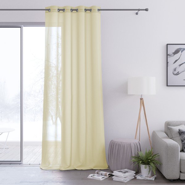 Světle žlutý závěs AmeliaHome Voile Eyelets, 160 x 250 cm-image-2