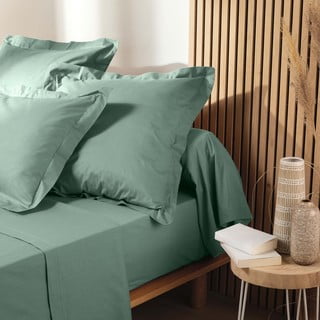 Světle zelené napínací prostěradlo z Bio bavlny 140x190 cm Biolina – douceur d'intérieur