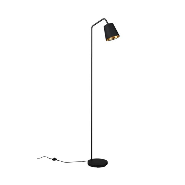 Černá stojací lampa s textilním stínidlem (výška 148 cm) Buddy – Reality-image-3