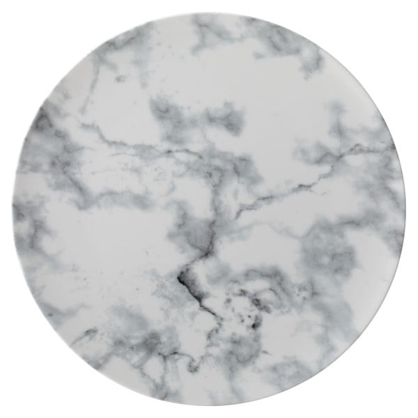 Bílo-černý porcelánový talíř Villeroy & Boch Marmory, ø 27 cm