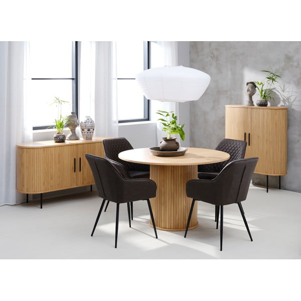 Kulatý jídelní stůl v dekoru dubu ø 120 cm Nola – Unique Furniture-image-1