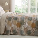 Žluto-béžový prošívaný přehoz 220x230 cm Floral Patchwork – Catherine Lansfield