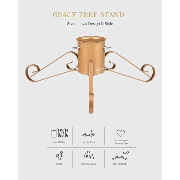 Červený kovový stojan na vánoční stromeček Tree Nest Grace-image-2