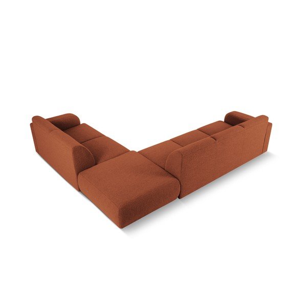 Hnědá rohová pohovka z textilie bouclé (pravý roh) Molino – Micadoni Home-image-3