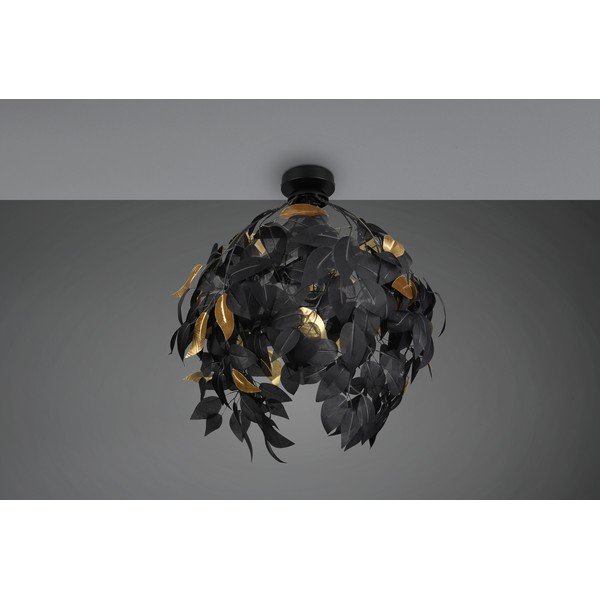 Matně černé kovové stropní svítidlo s plastovým stínidlem ø 38 cm Leavy – Reality-image-2