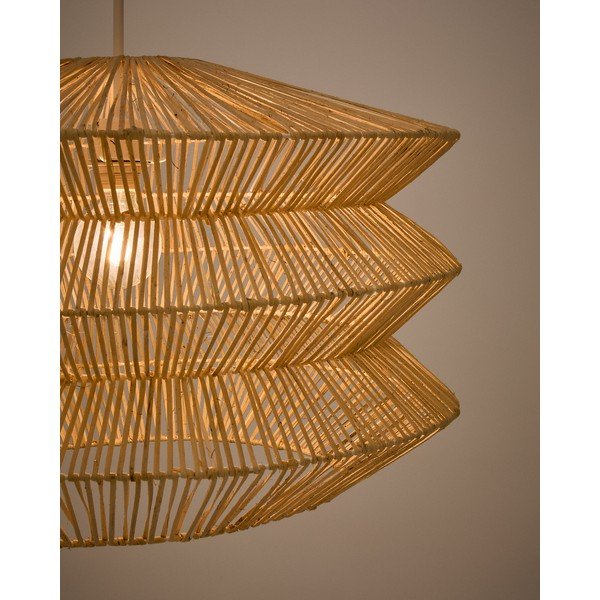 Závěsné svítidlo v přírodní barvě s ratanovým stínidlem Dakit – Kave Home-image-4