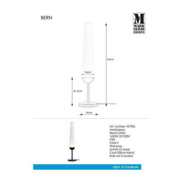 Stolní lampa s podstavcem v černé barvě Markslöjd Bern-image-2
