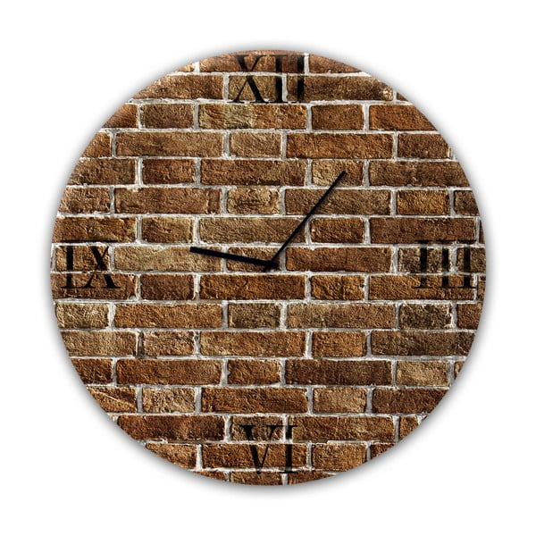 Nástěnné hodiny Styler Glassclock Red Brick, ⌀ 30 cm