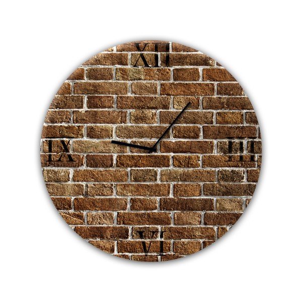 Nástěnné hodiny Styler Glassclock Red Brick, ⌀ 30 cm