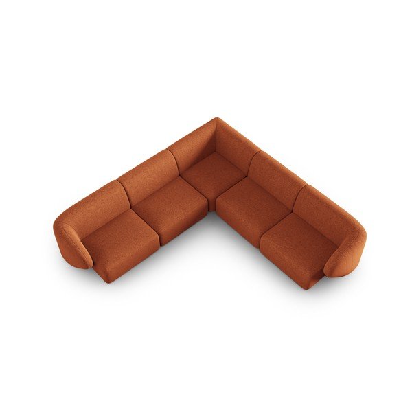 Žinylková rohová pohovka v terakotové barvě Paolo – Milo Casa-image-1