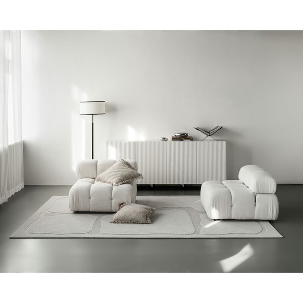 Světle šedý vlněný koberec 200x300 cm Morphic Organica – Agnella-image-2