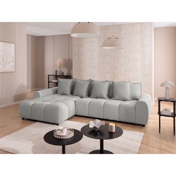 Světle šedá rohová pohovka (levý roh/s lenoškou) Albane  – Ropez-image-1