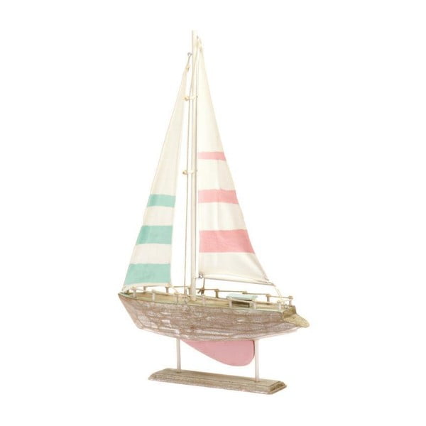 Dřevěná dekorace Boat Pink, 31x49 cm