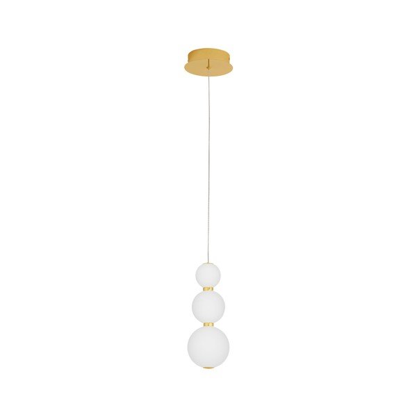 Bílé/ve zlaté barvě kovové LED závěsné svítidlo se skleněným stínidlem ø 10 cm Perla – Nova Luce