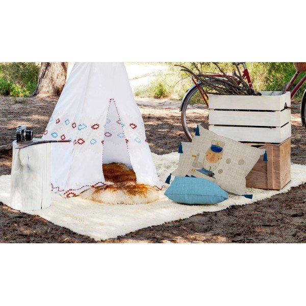 Béžový polštář s příměsí lnu Little Nice Things Captain, 50 x 35 cm-image-1