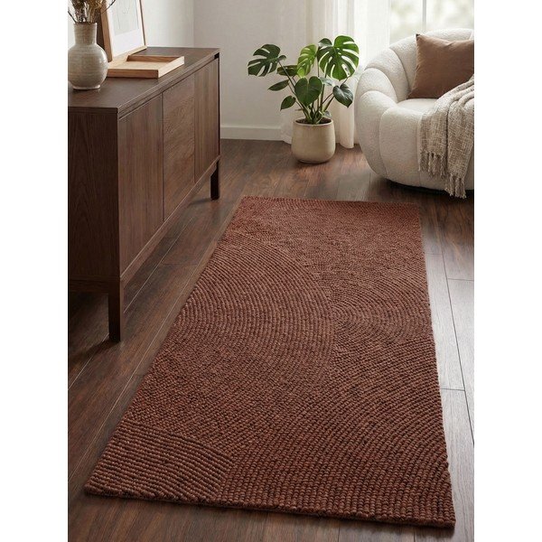 Ručně tkaný vlněný běhoun v cihlové barvě 80x300 cm Calmio – Hanse Home-image-1
