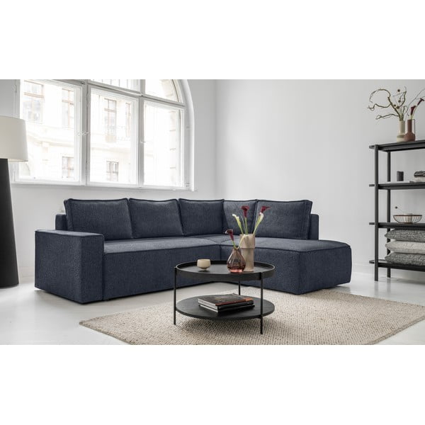 Tmavě modrá rozkládací rohová pohovka (pravý roh) Brave Dave – Miuform-image-3