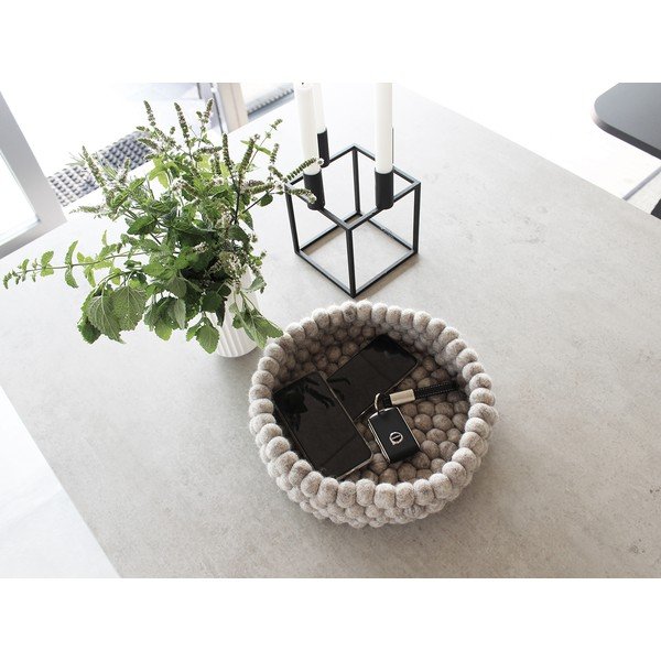 Pískově hnědý kuličkový vlněný úložný košík Wooldot Ball Basket, ⌀ 28 cm-image-1