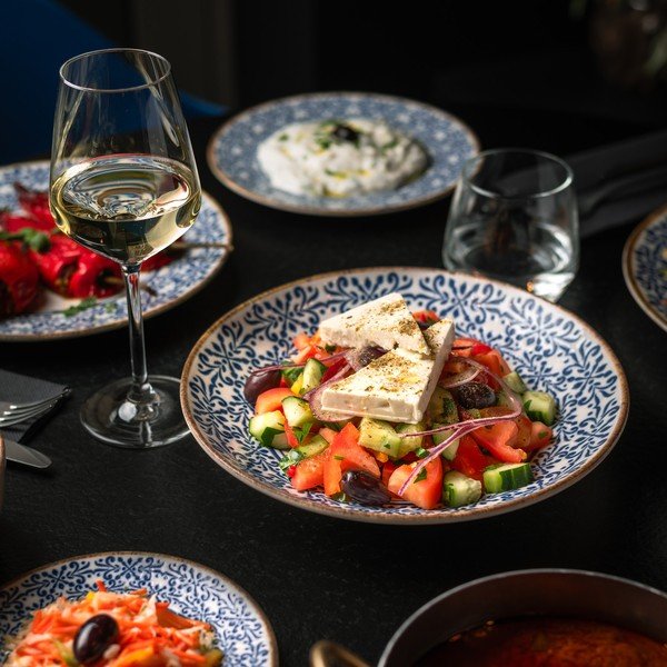 Bílá/modrá porcelánová mísa ø 25,5 cm Azul – BonBistro-image-1