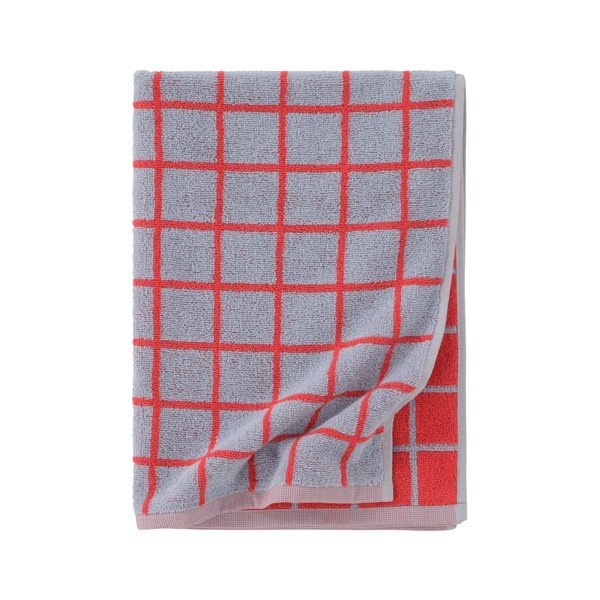 Červený/světle modrý bavlněný ručník 50x70 cm Grid – Jotex