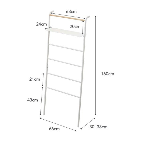 Bílý věšák s poličkou YAMAZAKI Tower Ladder-image-3