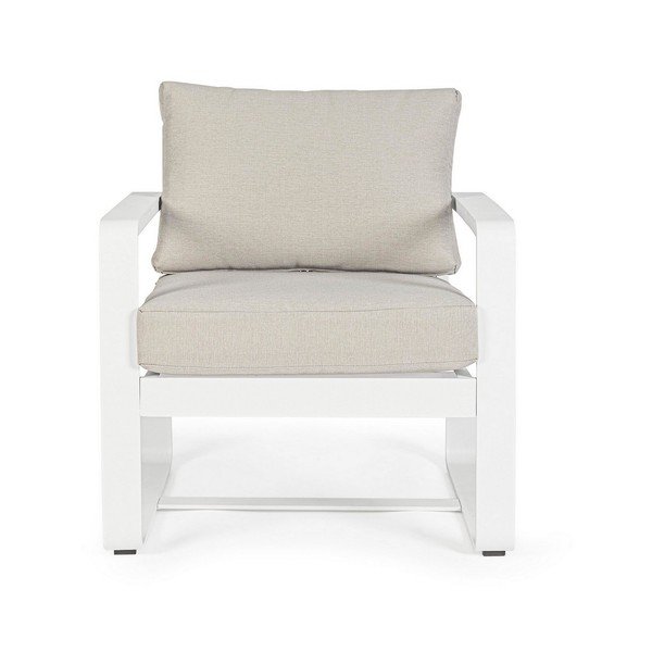 Bílé kovové zahradní křeslo Merrigan   – Bizzotto-image-2