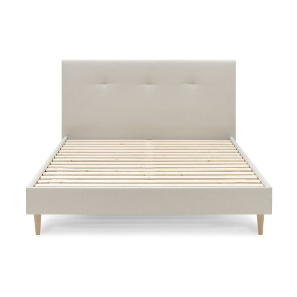 Béžová čalouněná dvoulůžková postel s roštem 160x200 cm Tory – Bobochic Paris-image-1