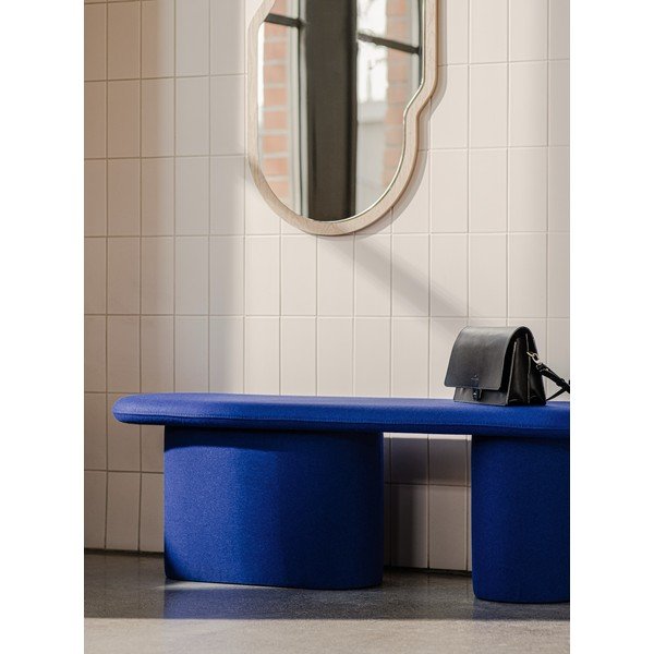 Modrá vlněná polstrovaná lavice Rull – noo.ma-image-1