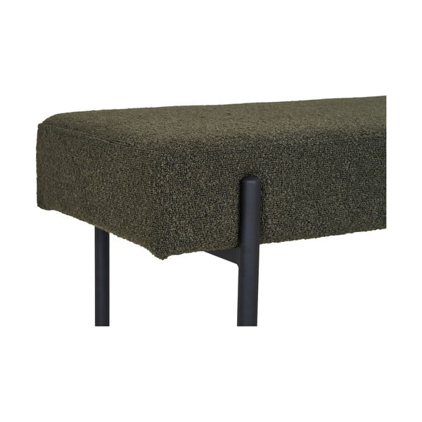 Tmavě zelená lavice z textilie bouclé Swindon – House Nordic-image-3