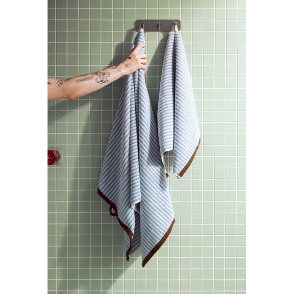 Hnědá/krémová froté bavlněná osuška 70x140 cm Gobo – noo.ma-image-4