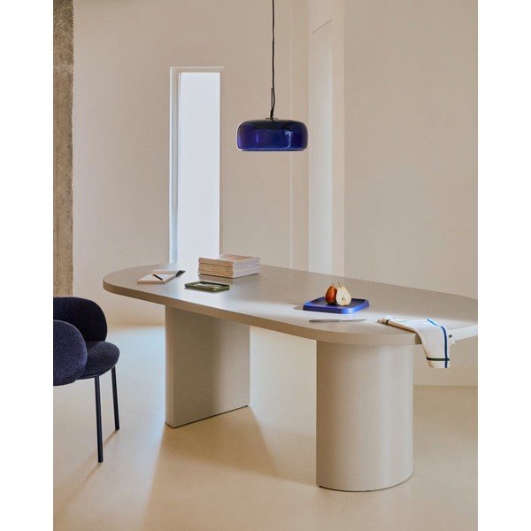 Tmavě modré LED závěsné svítidlo se skleněným stínidlem ø 38 cm Reig – Kave Home-image-1