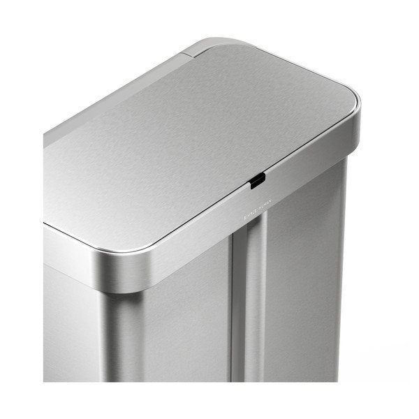 Ocelový odpadkový koš 34+24 l na tříděný odpad/bezdotykový ve stříbrné barvě Dual Sensor – simplehuman-image-1