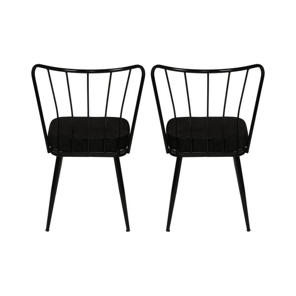 Černé kovové jídelní židle v sadě 2 ks Yildiz – Kalune Design-image-3