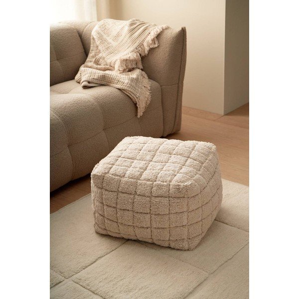 Krémový taburet Check – Ellos Home-image-1