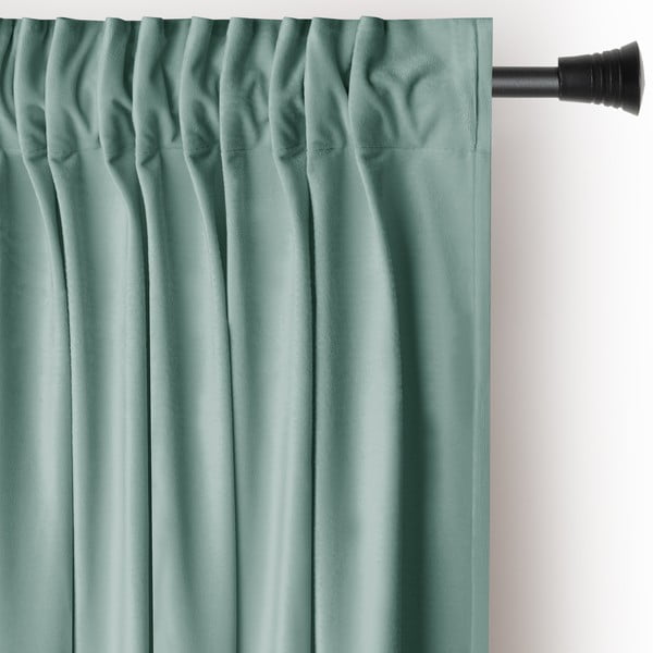 Sametový dimout závěs v mentolové barvě 140x270 cm Pleat – Restilo