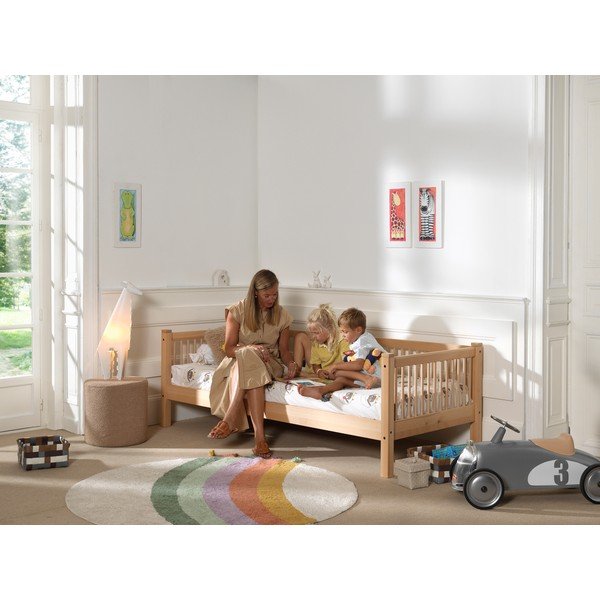 Dětská postel z bukového dřeva s roštem 90x200 cm v přírodní barvě Forrest – Vipack-image-3