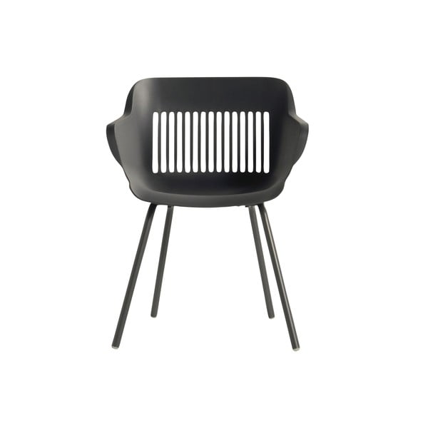 Tmavě šedé plastové zahradní židle v sadě 2 ks Jill Rondo – Hartman-image-2