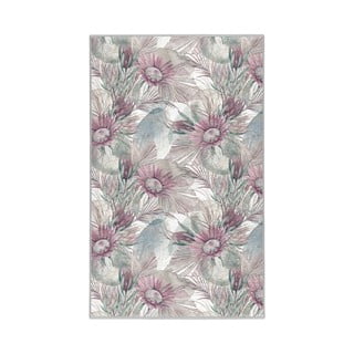 Fialovo-šedý pratelný koberec 80x150 cm Dusty Flowers – Mila Home