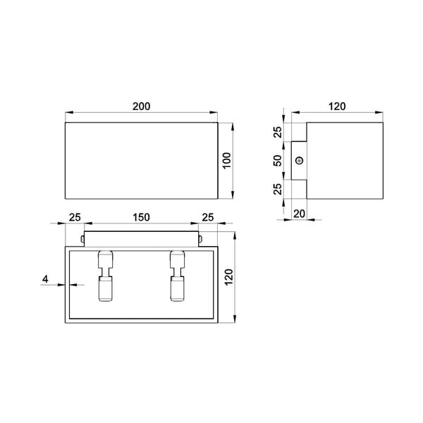 Černé nástěnné svítidlo Sollux Geo Maxi-image-1