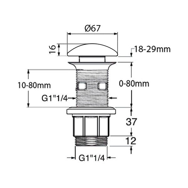 Umyvadlová výpusť Blok – Sapho-image-1