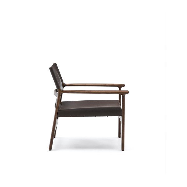 Tmavě hnědé kožené křeslo Jan – Kave Home-image-3