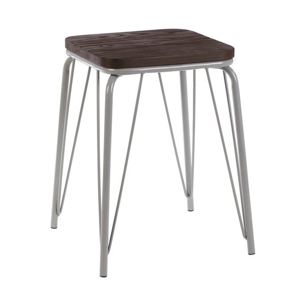 Šedá/v tmavě přírodní barvě stolička z jilmového dřeva District – Premier Housewares